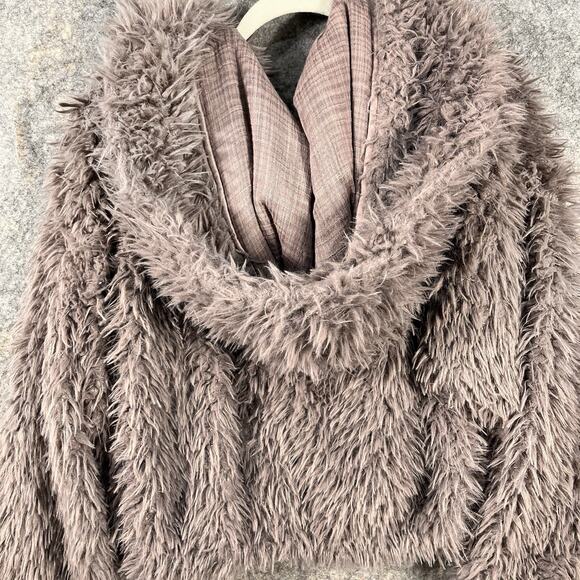 FREE PEOPLE FP ONE ZURI Parka Fuzzy Faux Fur Jacket Hoodie Coat Mint XS Purple - Picture 8 of 10
